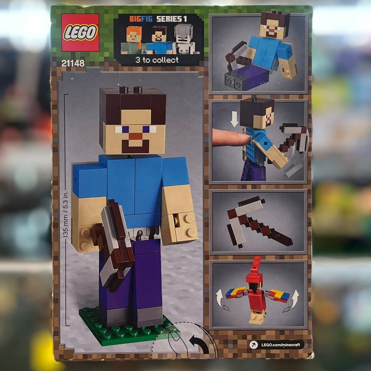 Minecraft Steve BigFig with Parrot, 21148 - LEGO® Minecraft Set