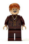 George Weasley - Reddish Brown Suit, Dark Red Tie, Smiling / Laughing, hp435