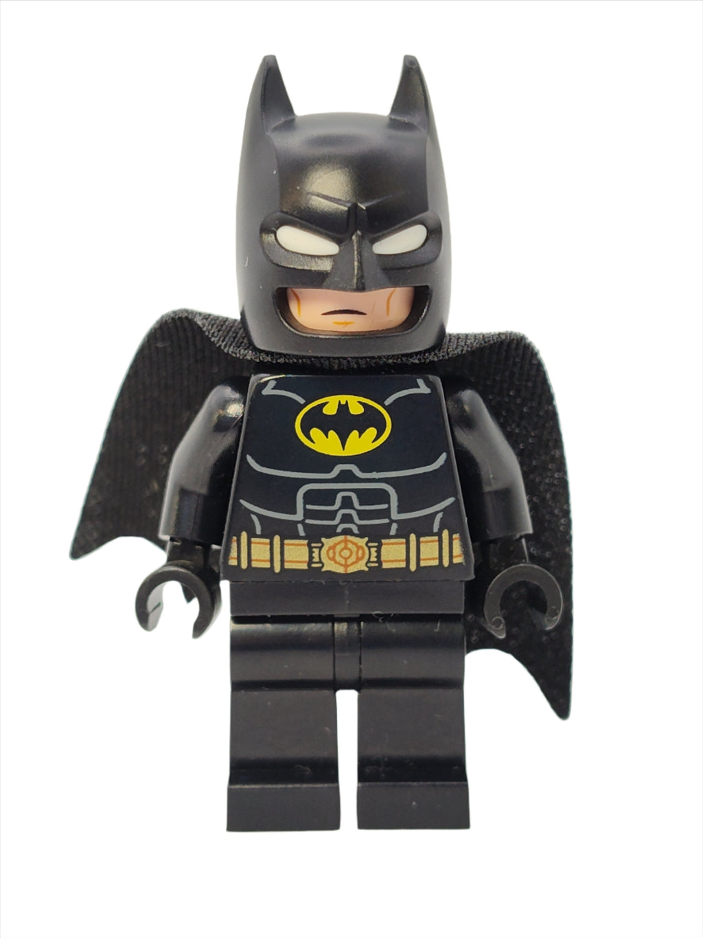 Batman - Black Suit, Gold Belt, Cowl with White Eyes, Smirk / Goggles and Frown, sh0886